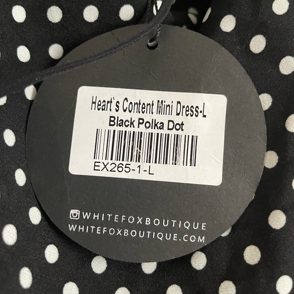 Black & white polka-dotted mini dress - Picture 7 of 7